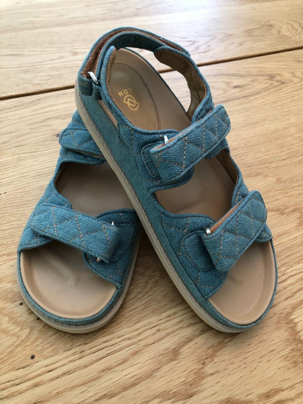 🦶🏽Women’s Teal Quilted Strap Sandals - Comfortable Everyday Sandal